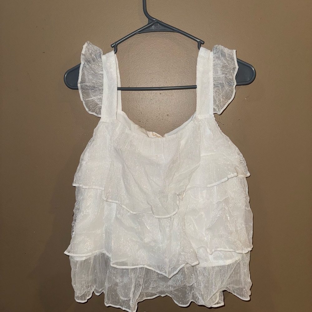Chic White Layered Women's Blouse